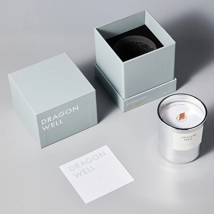custom logo print square cardboard jar packaging cube product candle vessels gift boxes with logo