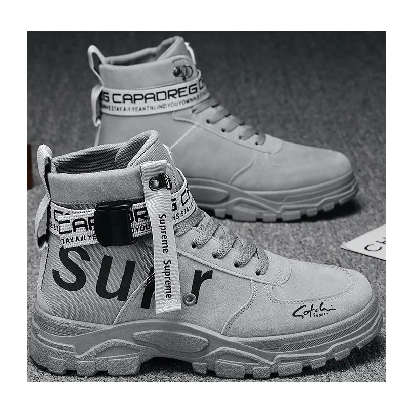 Custom Men Casual Boots Sport Fall Popular Sneaker Design Winter Man Boots Textile Canvas Winter Shoes for Men Male Rubber Mesh