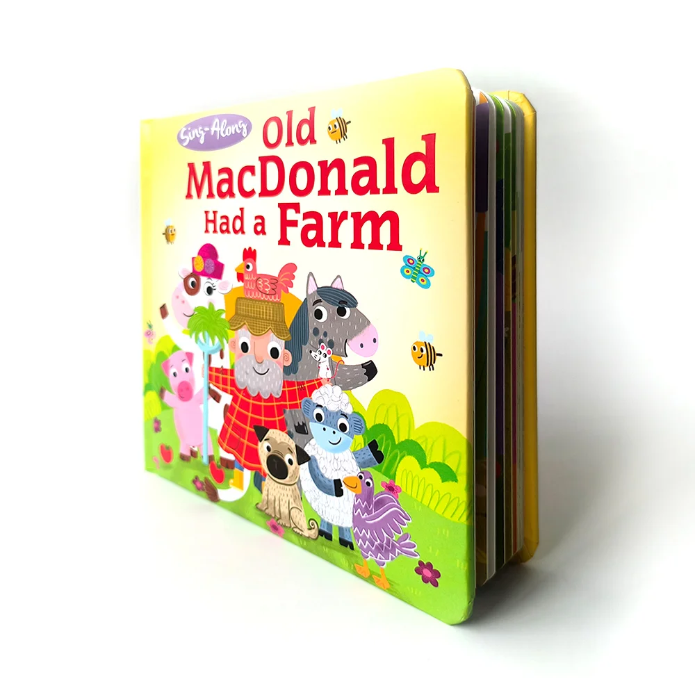 Children book printing soft cover Old macdonald Had a farm board books publish printed kindergarten Education books
