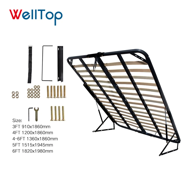 WELLTOP Wholesale factory price white metal bed frame easy  assembly twin with headboard  VT-14.010