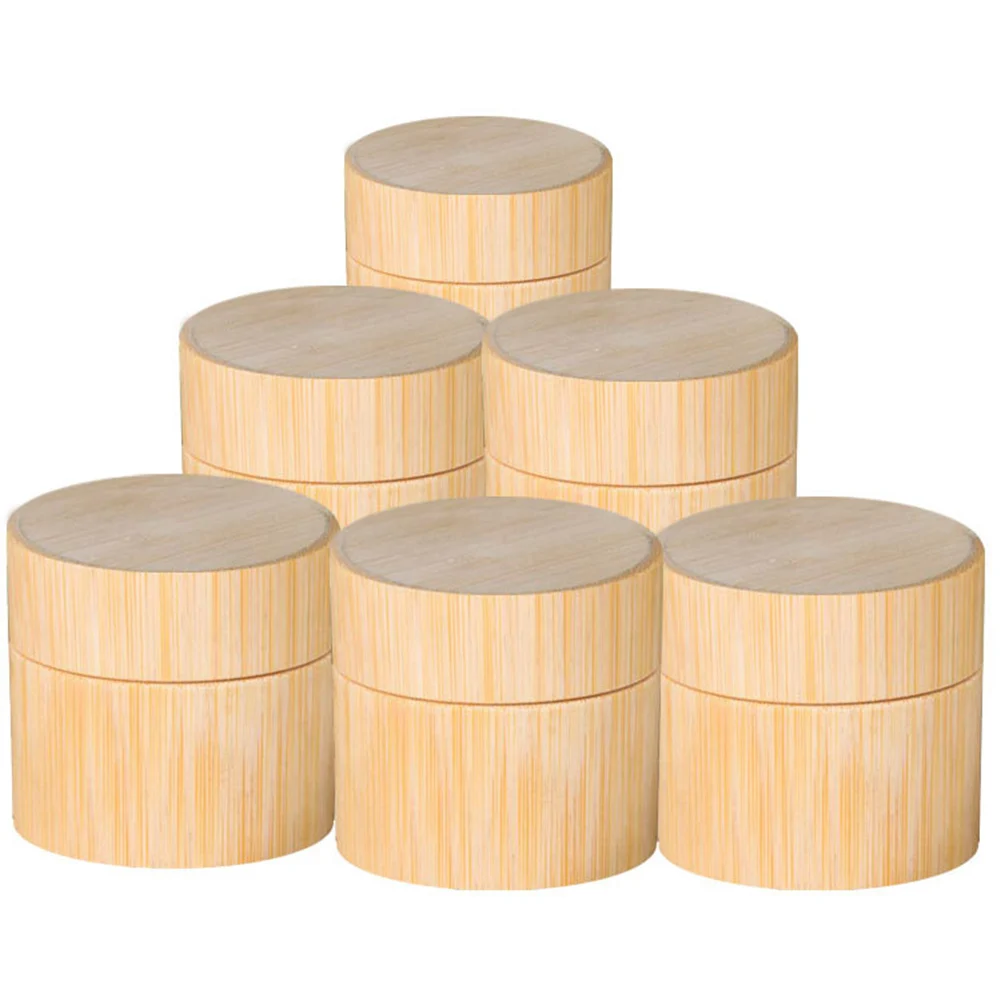 
Eco-Friendly Cosmetic clear frosted glass jar with bamboo wood lid for body cream 