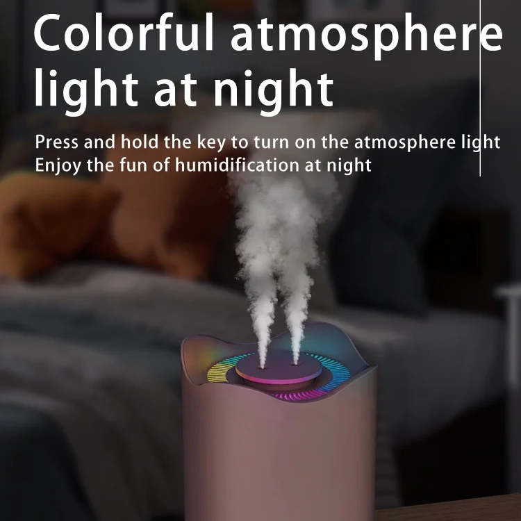 Hot Sale 3L Small Air Humidifier Aroma Diffuser Portable LED 7 Colors Atmosphere Light Steam Usb Smart Mist Purifier Humidifier