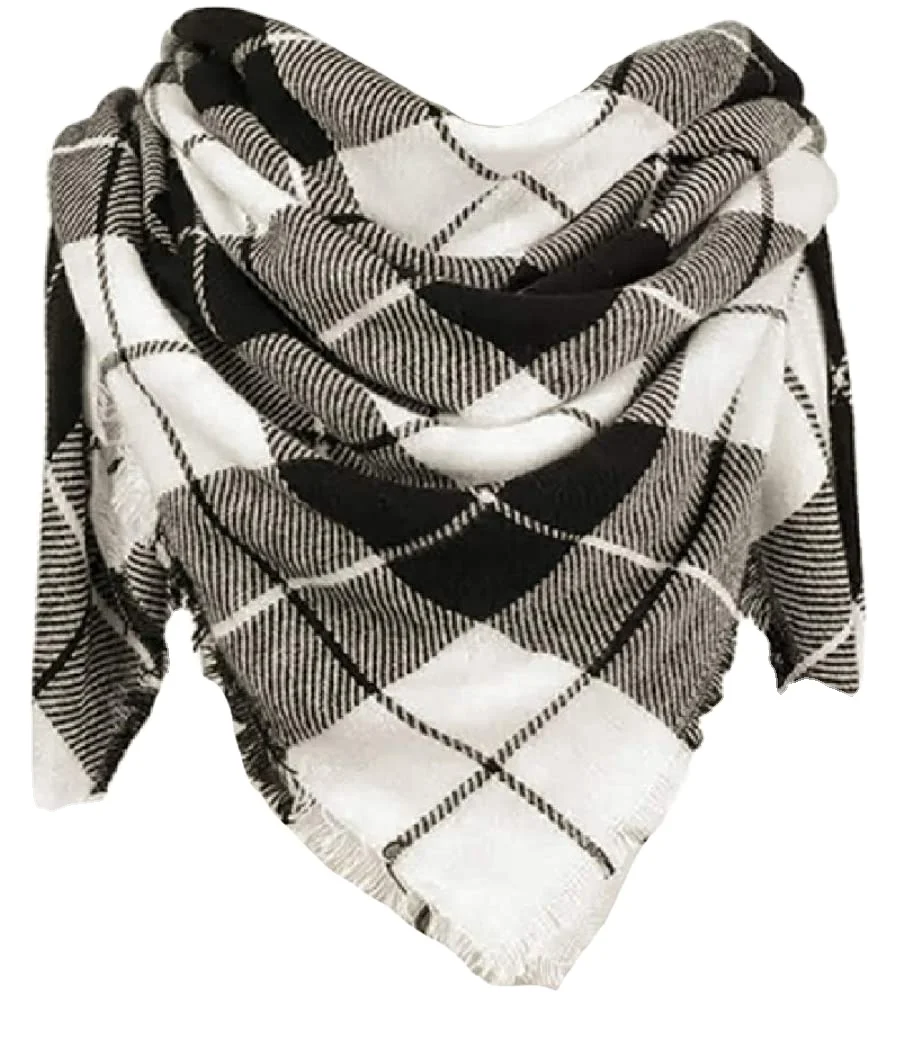 Китайский завод, Прямая поставка, дешевый теплый мягкий элегантный осенне-зимний теплый клетчатый шарф большого размера из акриловой смеси