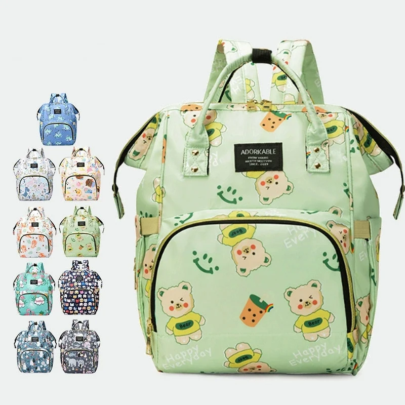 Diaper bag backpack for baby girl Fortus pattern mother waterproof large diaper bag for female parent backpack