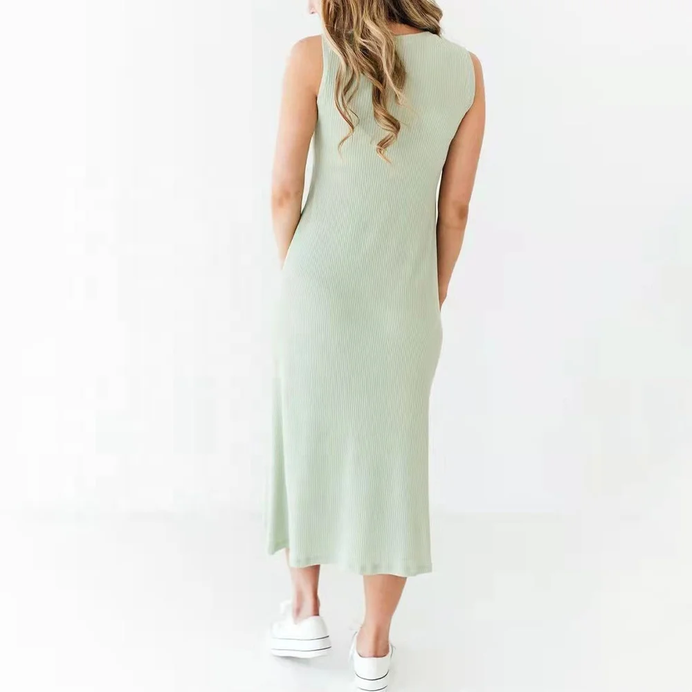 Breastfeeding Dresses with hidden zipper access soft and stretchy Sleeveless dress for summer maternity dress