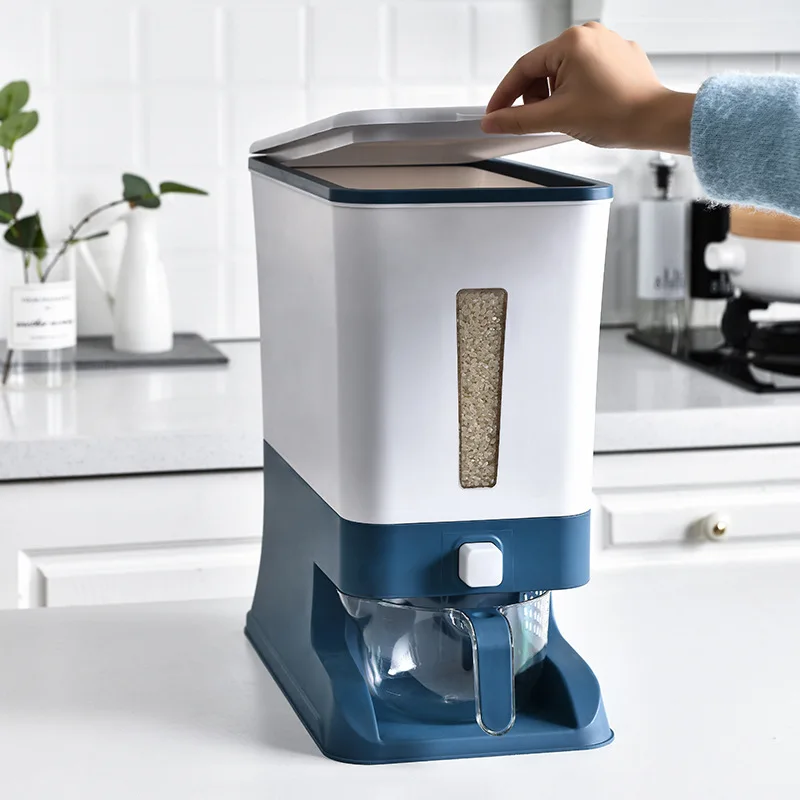 Wholesale Rice Storage Container Household Grain Rice Bucket Automatic Rice-proof Moisture-proof Sealed Grain Storage Container