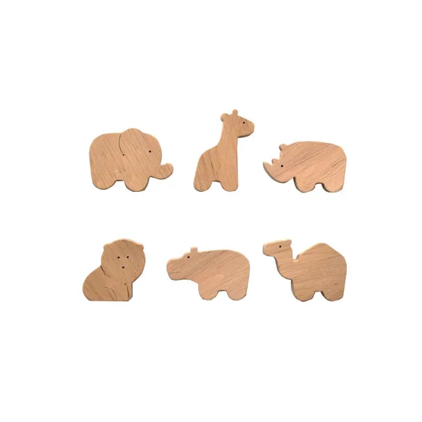 Wooden Forest Animals Hooks Knobs For Kid Dresser Drawers, Pulls for Kids Room - Forest, Safari, Australian, Sea Animals