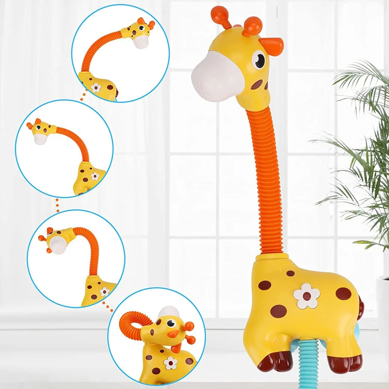 Electric Sucker Giraffe Water Sprinkler 2022 Baby Shower Set Spray  Bath Bathtub Toys for Kids