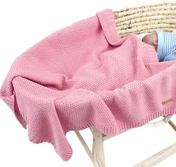 Baby Throw Blankets Newborn Soft Organic Cotton Baby Knitted Blanket Muslin Swaddle Wrap Towel Baby Stuff Security Blanket