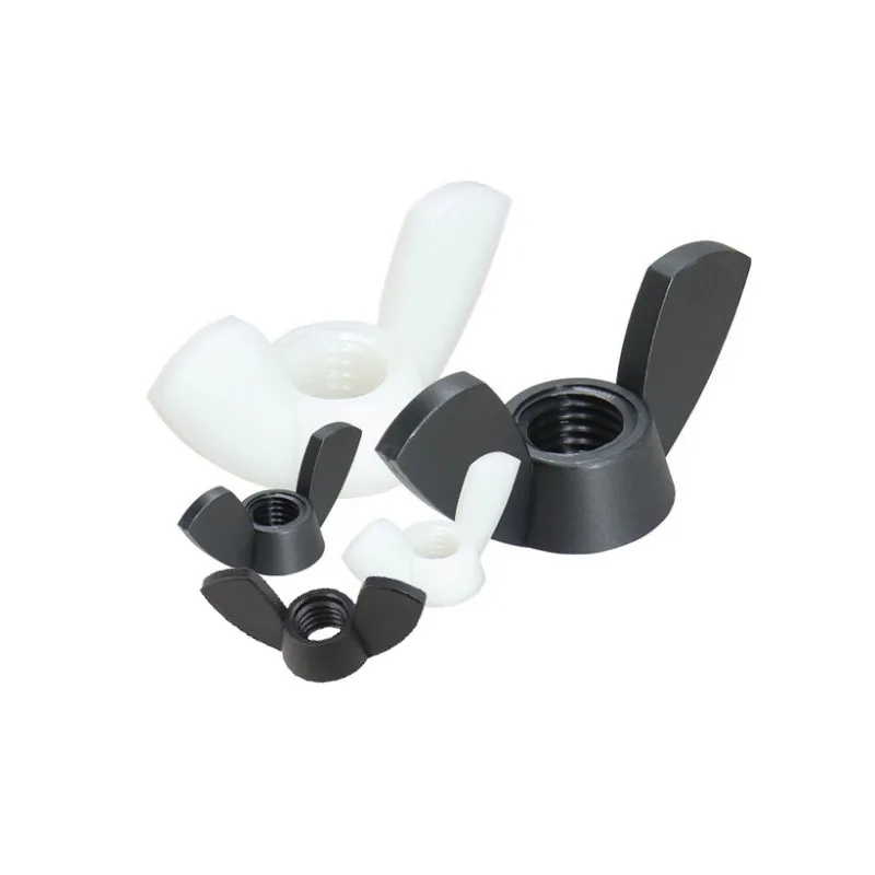 Nylon Butterfly Nuts Plastic Horn Type thumb Nuts Black Wing plastic Screw Nuts