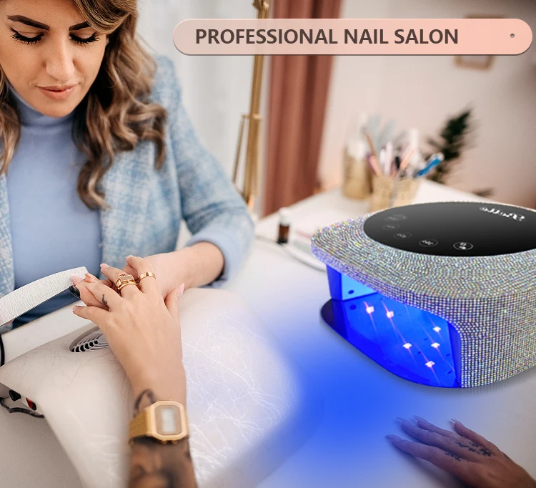 Factory Custom Bling Manicure Nail Polish Dryer Lamps UV Led Lamp with Rhinestone