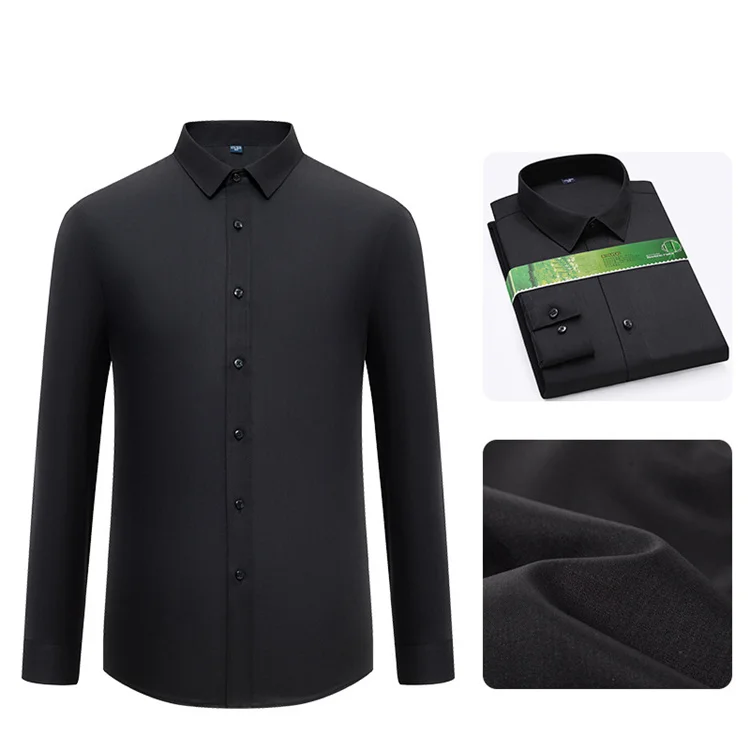 Wholesale Bamboo long sleeved shirts  Casual cool cheap Bamboo textile shirt  Customized stretch logo printed shirt