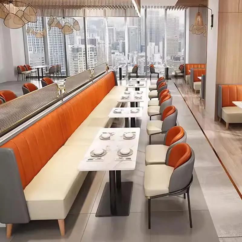 Custom Rock Plate Dining Table with Sofa Combination for Tea House Card House Tea Restaurant Milk Tea Shop Cafe Catering Needs