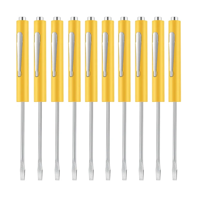 Promotion Mini Tops and Pocket Clips Pocket Screwdriver Strong Magnetic Slotted Screwdriver