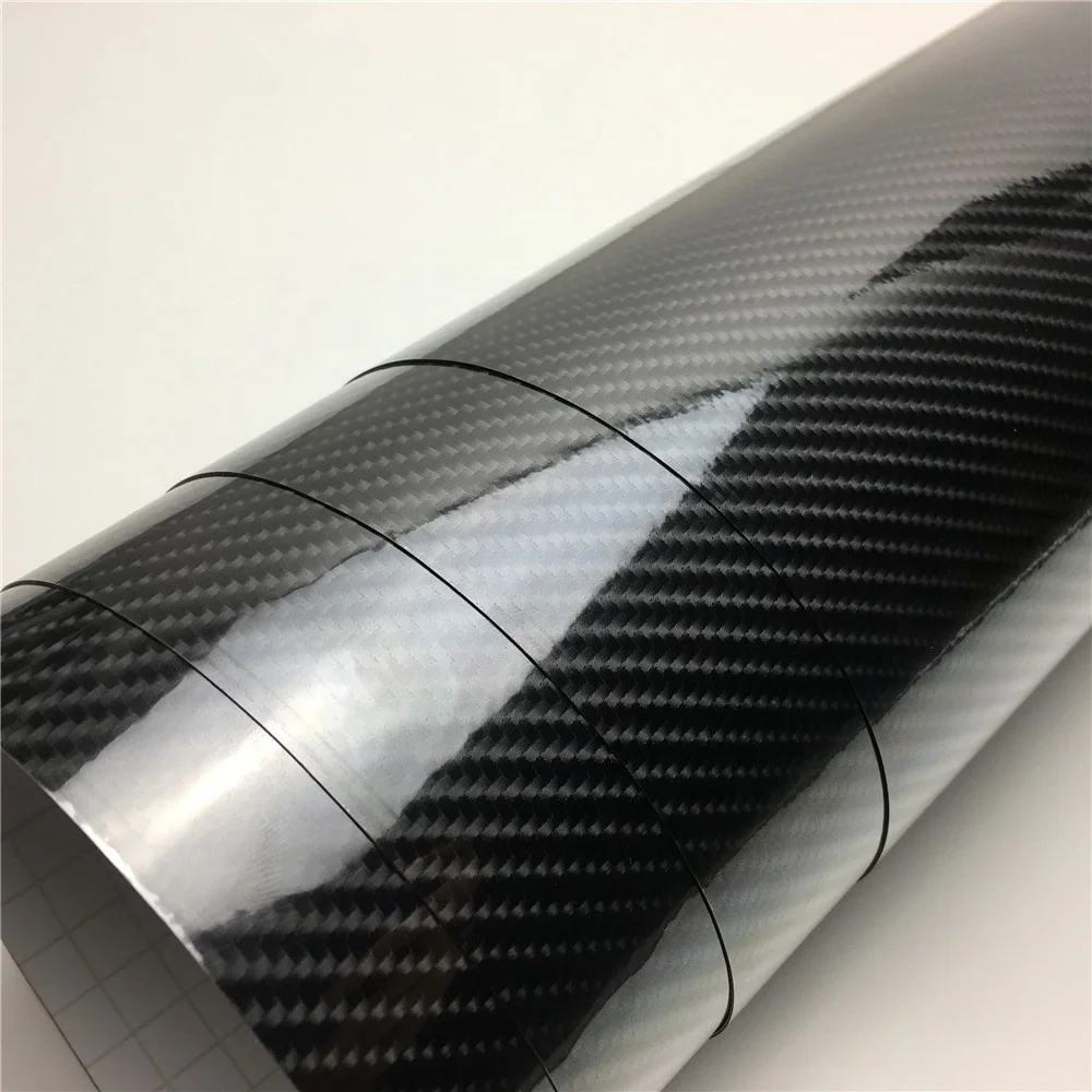 Auto vinyl wrap sticker Black 6D Ultra High Gloss Carbon Fiber Vinyl Car Wrap