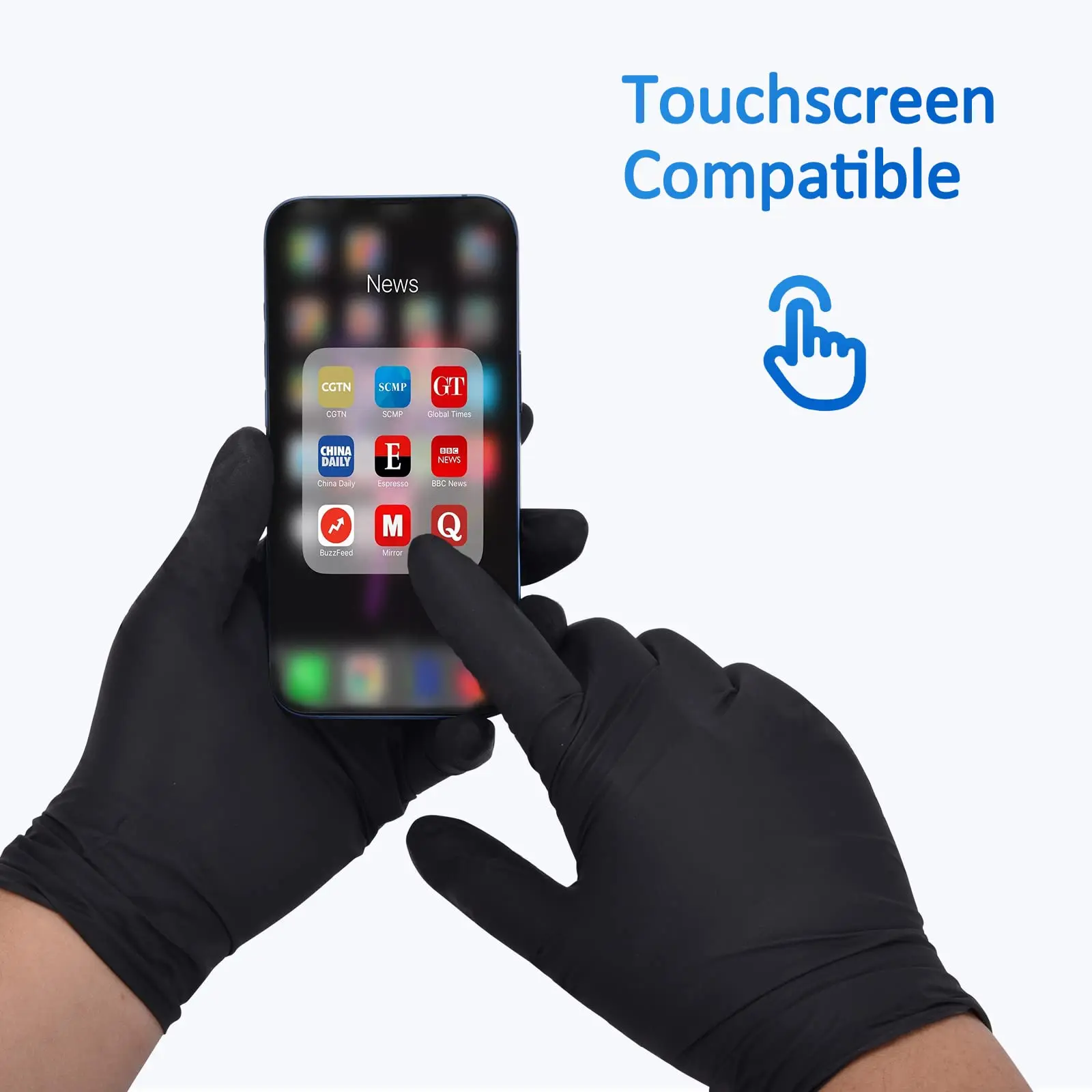 Fingertips Textured Tattoo Protective Safety black nitrile gloves powderfree 100 pcs box Manufacturers