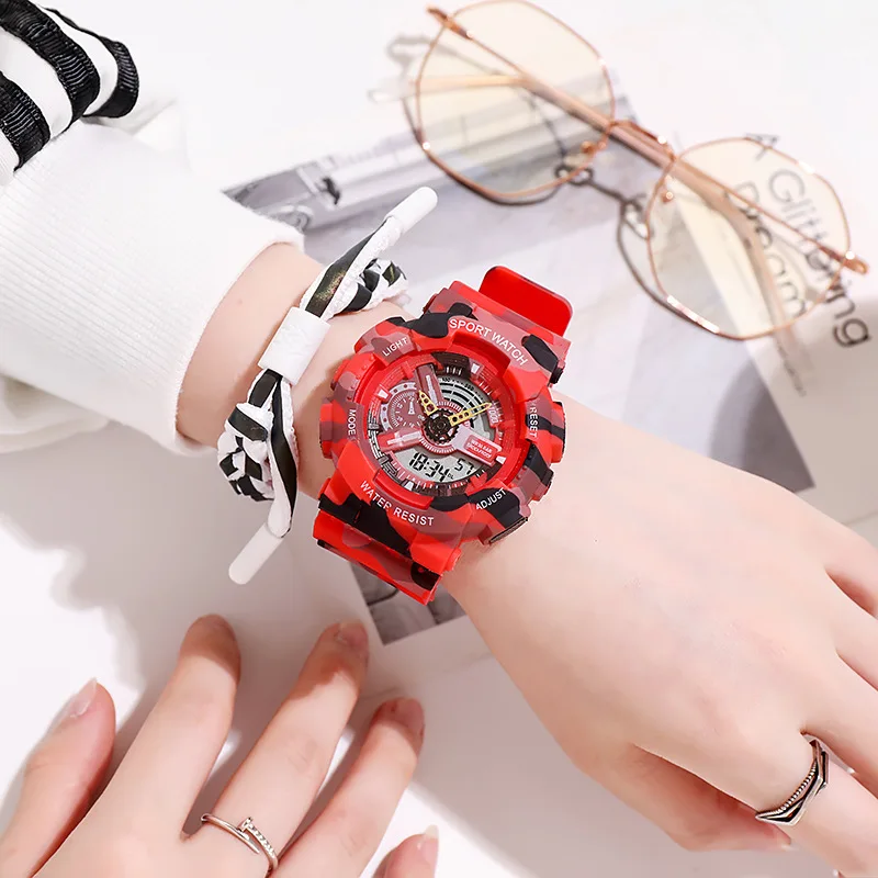 Wholesale 3atm Digital Montre Femme Reloj Digital Barato Watch for men Glass Plastic Unisex Rubber Round digital watches