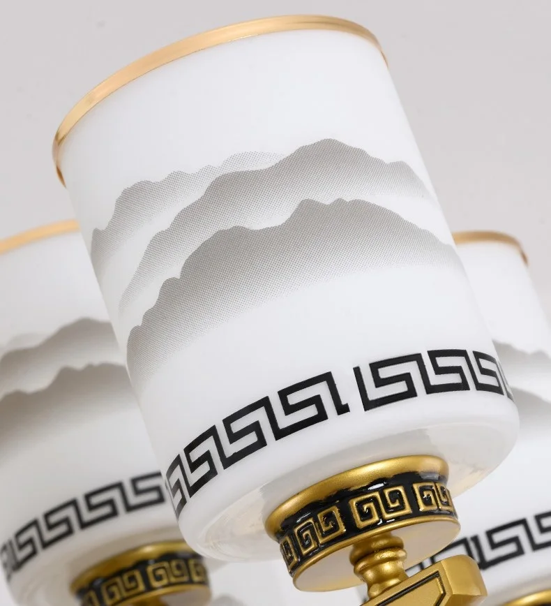 Jade Glass Villa Stairs Chandelier Hollow Duplex Living Room Hotel Project Lobby Chandelier Lighting