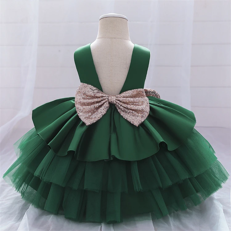Factory Direct Sale Girl Princess Backless Dress  Kids girls sleeveless Evening Gown bow Party Wedding Dresses