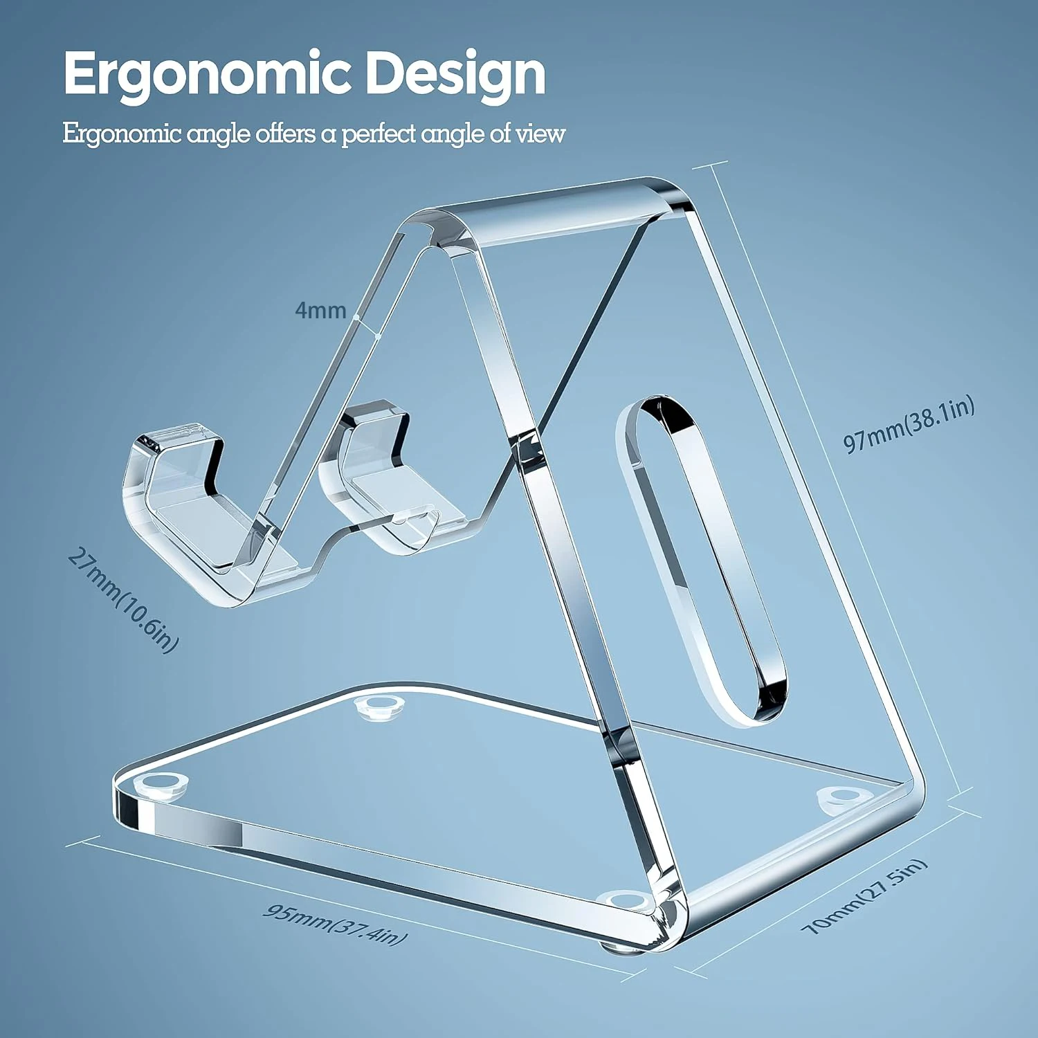 Desktop Transparent Acrylic Mobile Phone Display Stand Simple Carry Plexiglass Cell Phone Pad Tablet Display Stand