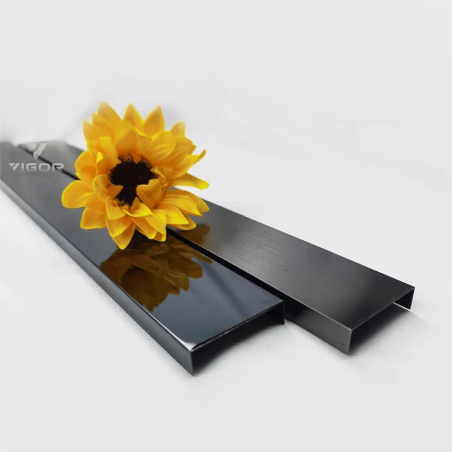 
Stainless steel decorative metal strips for furniture gold metal edge trim for cabinet black wall strip 