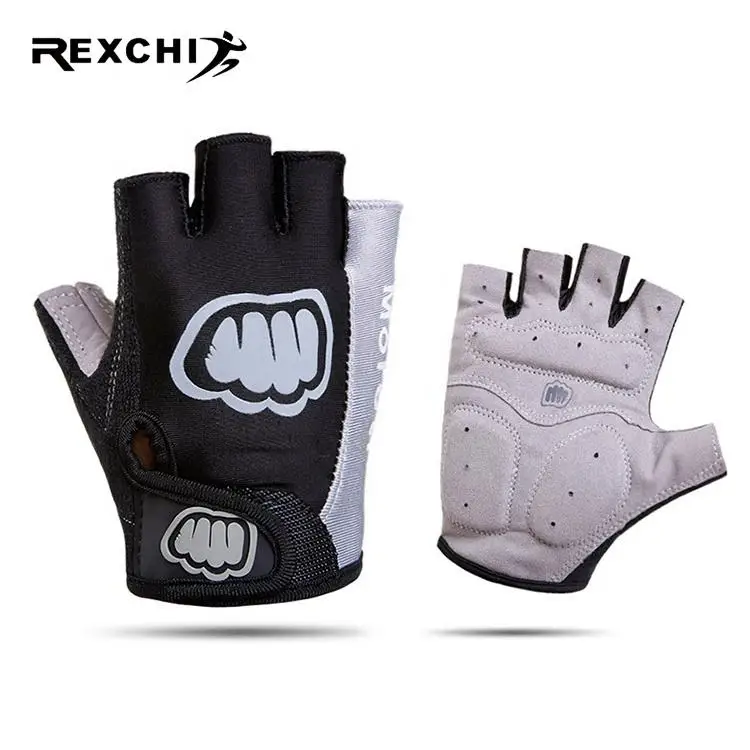 REXCHI MTQT01 Custom Men Women Anti Slip Racing Motorcycle Sport Bike Cycling Touch Screen Four Half Fingers Palm Gloves