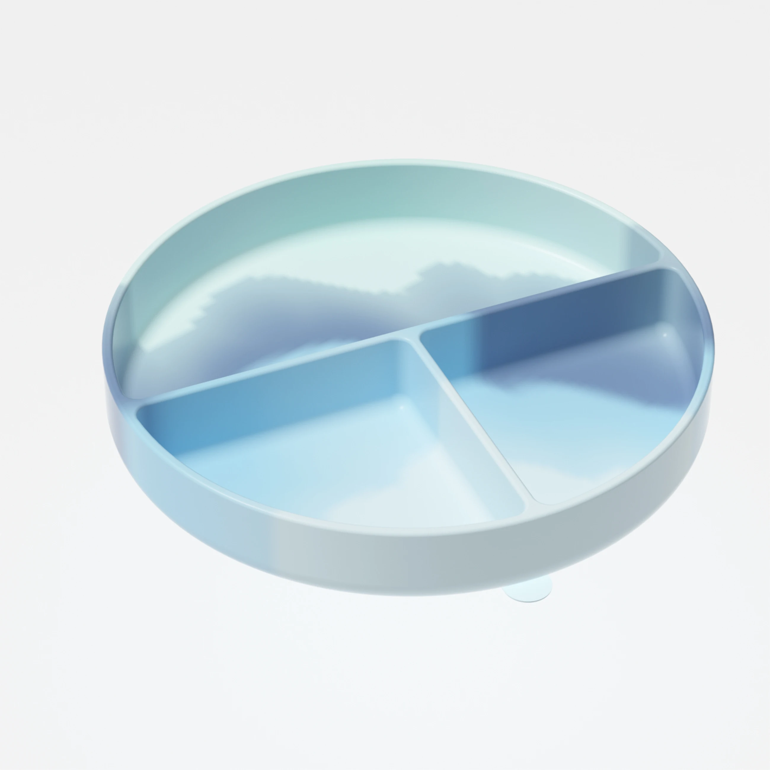 Wholesale price baby food silicone divided plate for kids dining tie dye style silicon divided suction baby plates