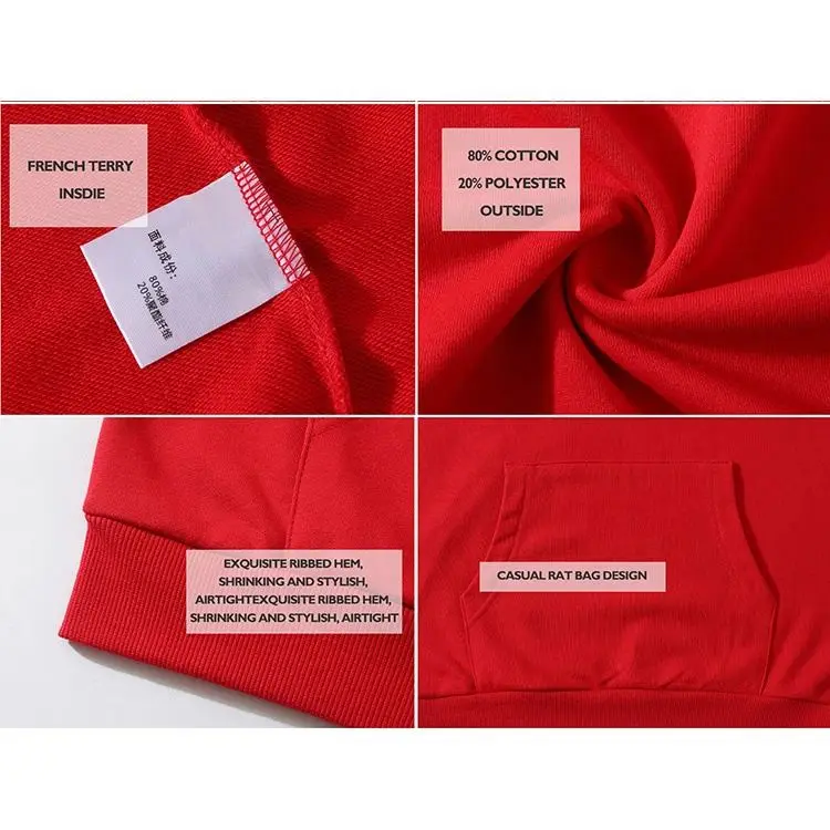 Promotional Clothes Factory Heavyweight 100% Cotton Embroidered Customized My Own Men Custom Hoodie