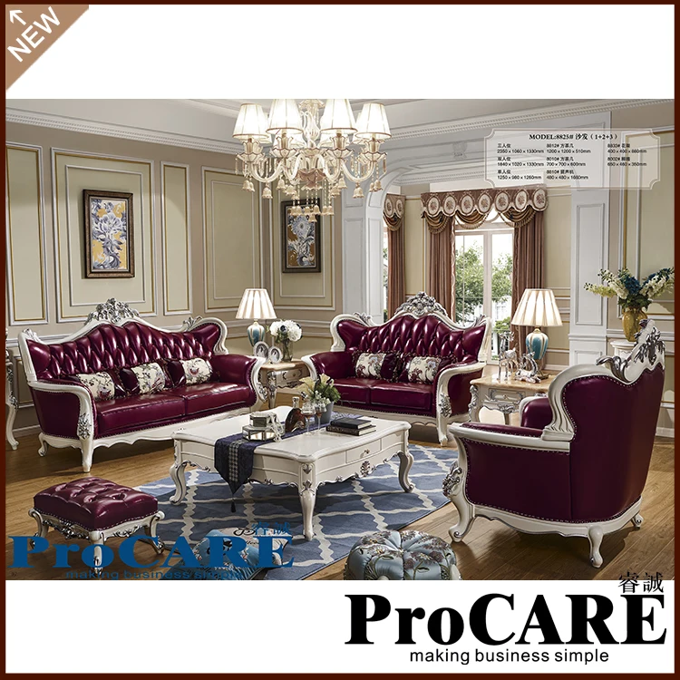 Luxury Living Room Furniture Sofa Set Classic Luxury Exclusive Sofas Wooden Carving Imperial Genuine Leather Sofa