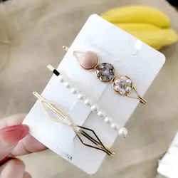 Hot Sale 3pcs Set Hair Clips Bobby Pins Fashion Pearl Hairgrip Accessories For Women Barrette Hairclip Hairpin LSHR037