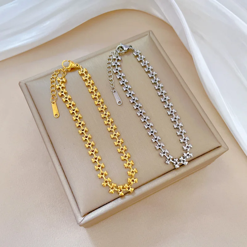 High Quality Stainless Steel Bracelets For Women Gold Color Geometry Cuban Link Chain Bracelets On the Hand Jewelry Gifts Trend