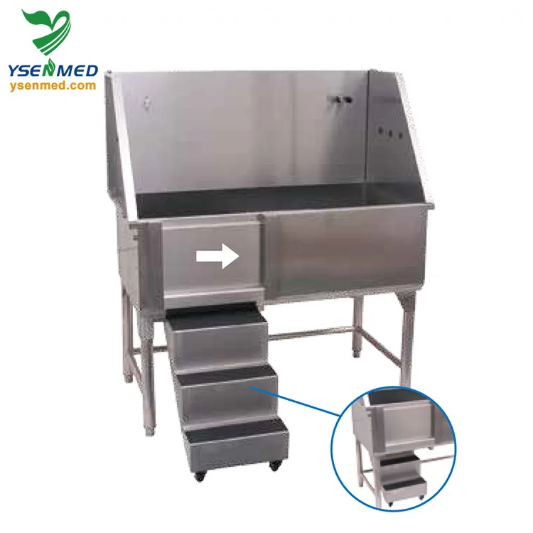 Classic Metal Dog Bathtub Electric Lifting Pet Cleaning Tub with Swing in/out Ramp for Vet Clinic YSBTS-130