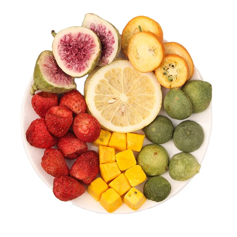 Low Price Customized Factory Supply Bulk FD Edible Freeze Dried Fruits Slices Tea Strawberry Lemon Passion Fruit Dry Fruits