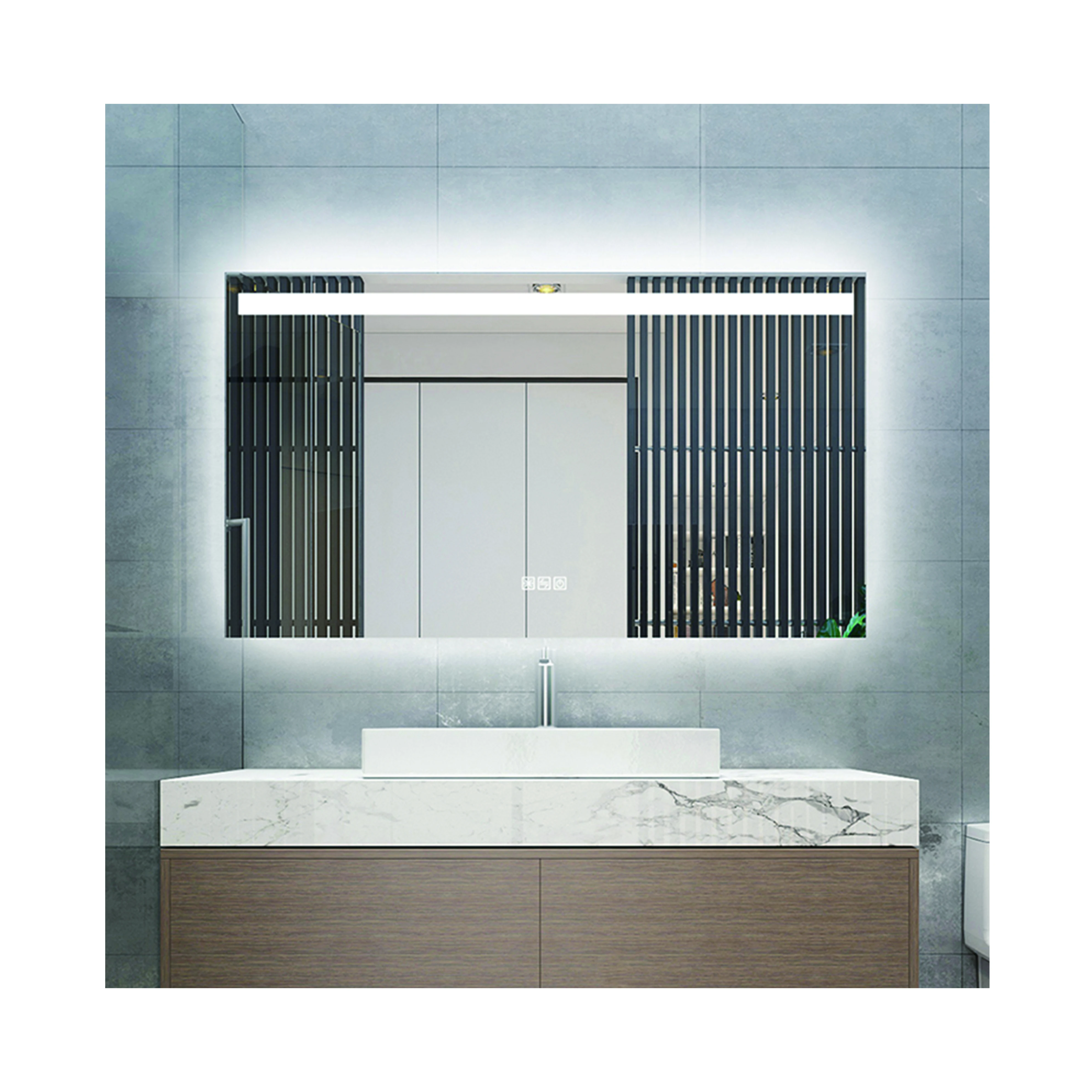 China professional manufacture vanity wall backlit china manufacturer smart led lighted bathroom mirror