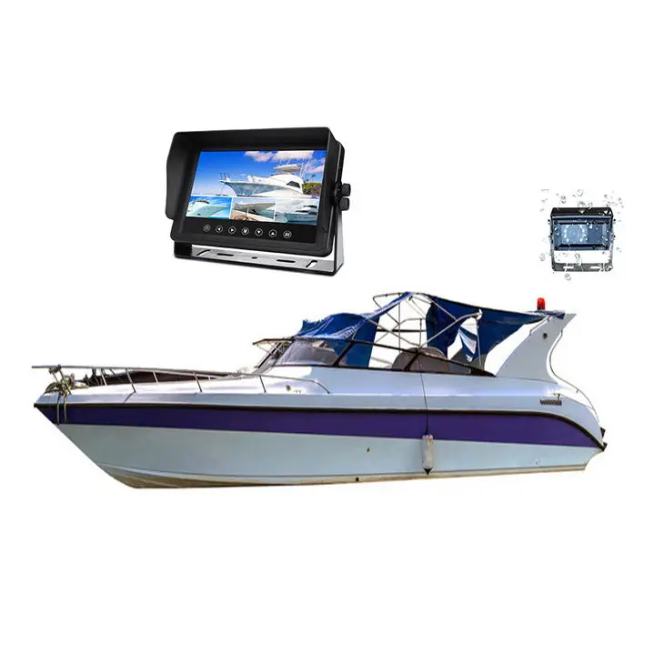IP69K 7 Inch Waterproof Boat Monitor Aluminium Alloy hd Lcd Car Monitor Motorized Flip 1080P Back Up Camera