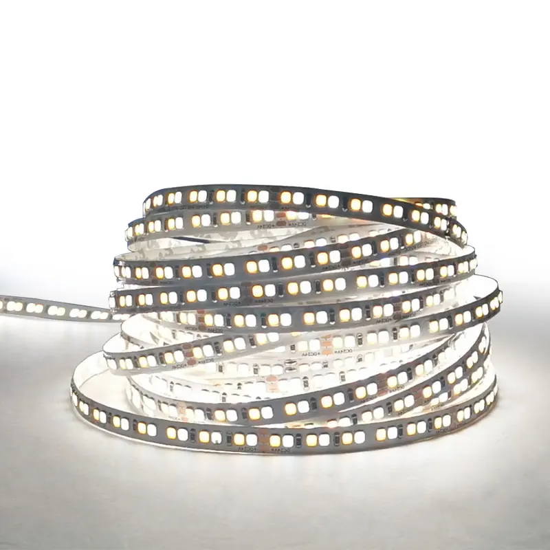 Лучшая Светодиодная лента белая CRI90 + 24 В 8 мм 192Led 2 двухцветные гибкие светодиодные полосы света с Samsung 2835 Smd СВЕТОДИОД