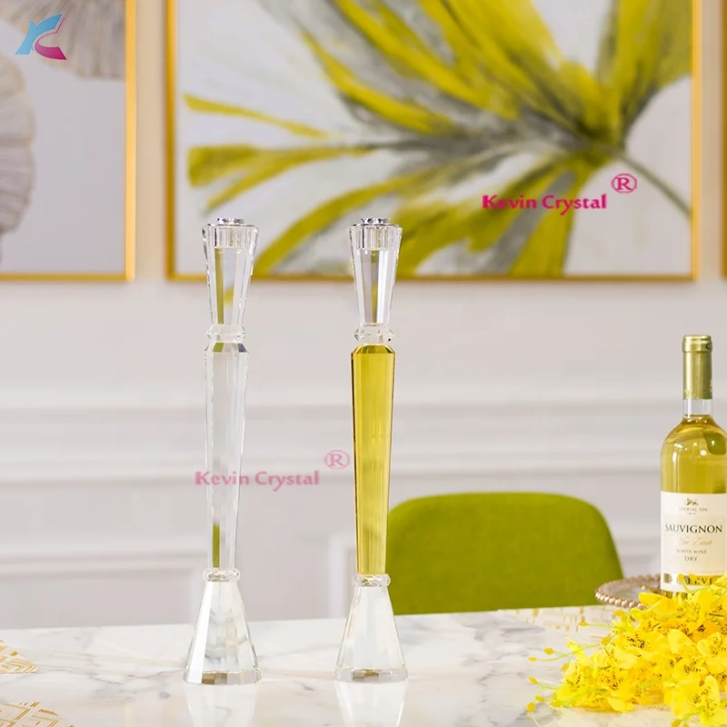 K-2035 handmade high quality crystal wedding candelabra table centerpiece crystal candle holder