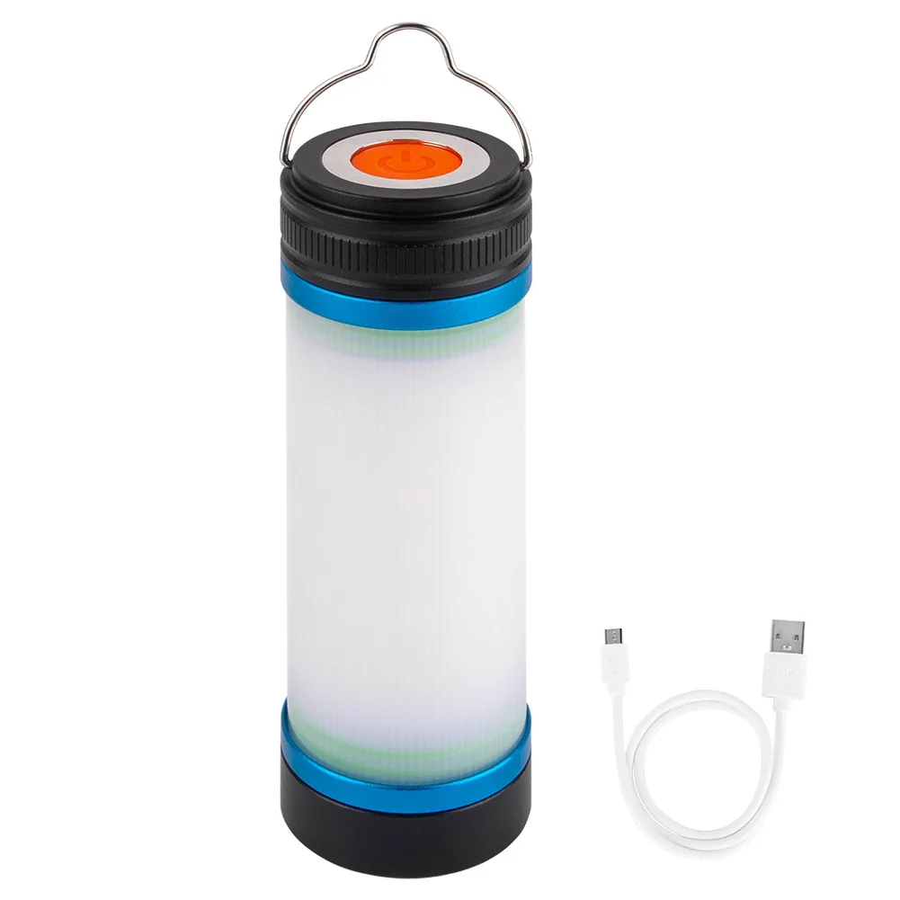 Outdoor Aluminum Lamp Phone Charger USB rechargeable Tape C LED Red Bule Lights Emergency Camping Lantern Portable Camping Light
