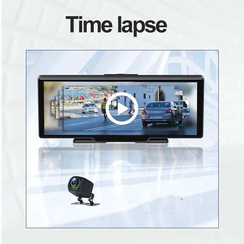 10 26 дюймов 4K 3840*2160P Dash Cam Carplay и Android Авто приборной панели автомобиля видео запись Wi-Fi Запись цикла с помощью приложения на телефоне Автомобильный