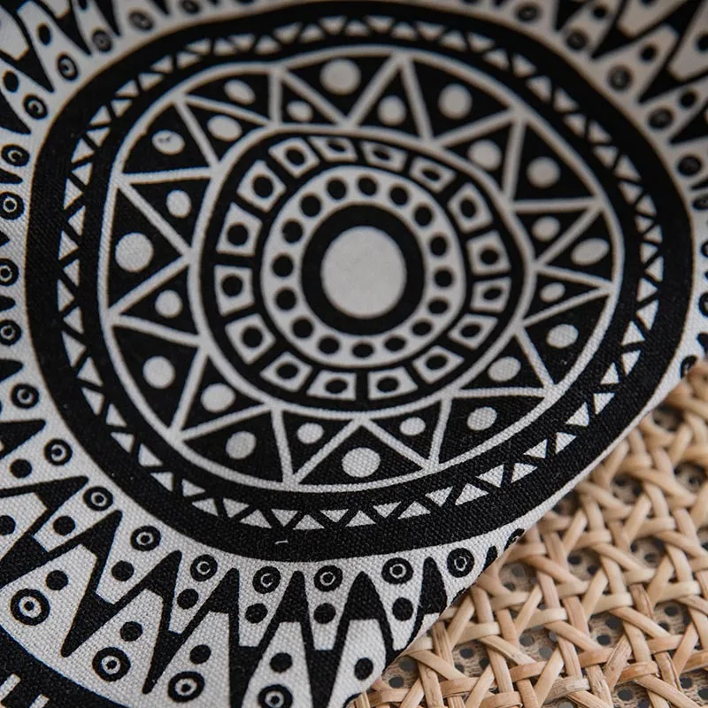 Semi-Blackout Window Curtains Farmhouse Style Cotton Linen Darkening Curtains with Tassel Rod Pocket Window Drapes