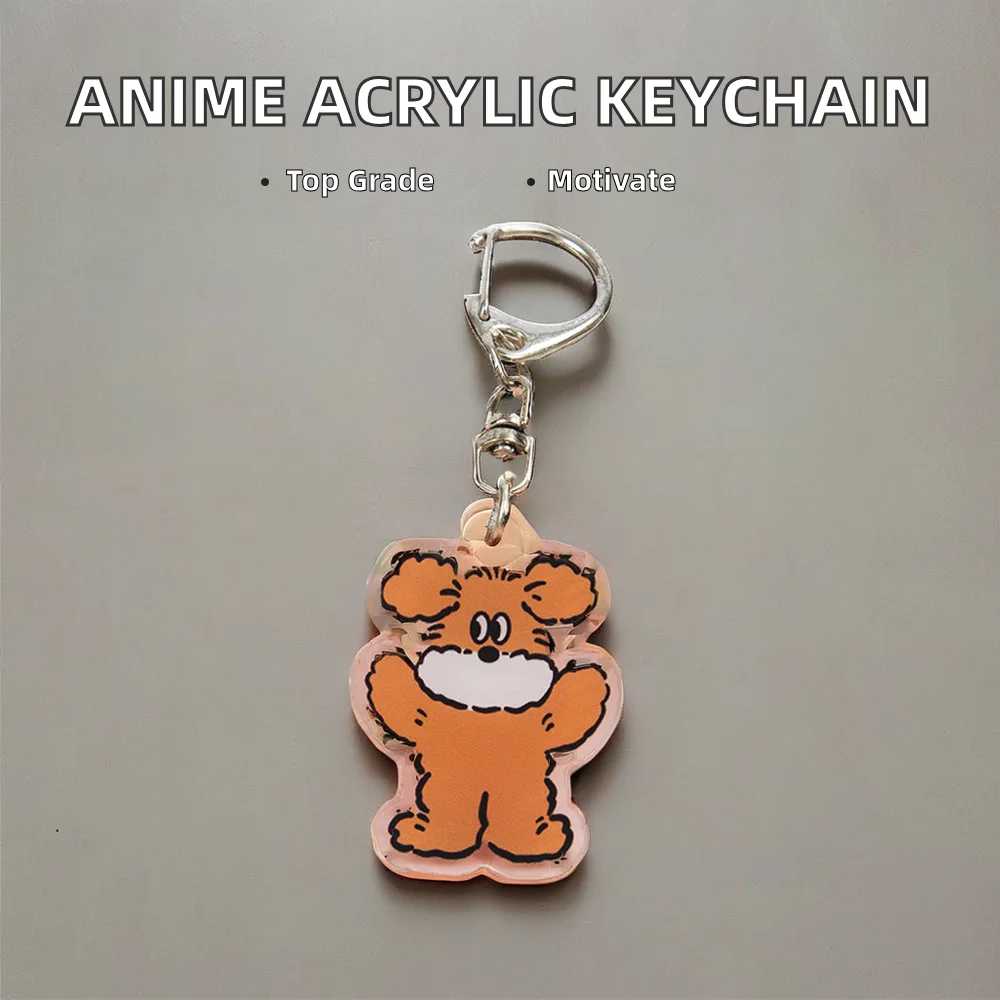 Custom Designer Cartoon Anime Light Keychain Clear Acrylic with UV and Offset Printing Stainless Steel Iron Metal for Keys