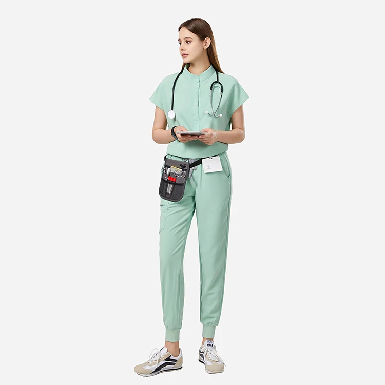 Scrubs Stacked Custom Medical Uniforms Women Scrub Tops Hospital Uniform Suits Jogger Medicos Women Nurse Scrubs Sets