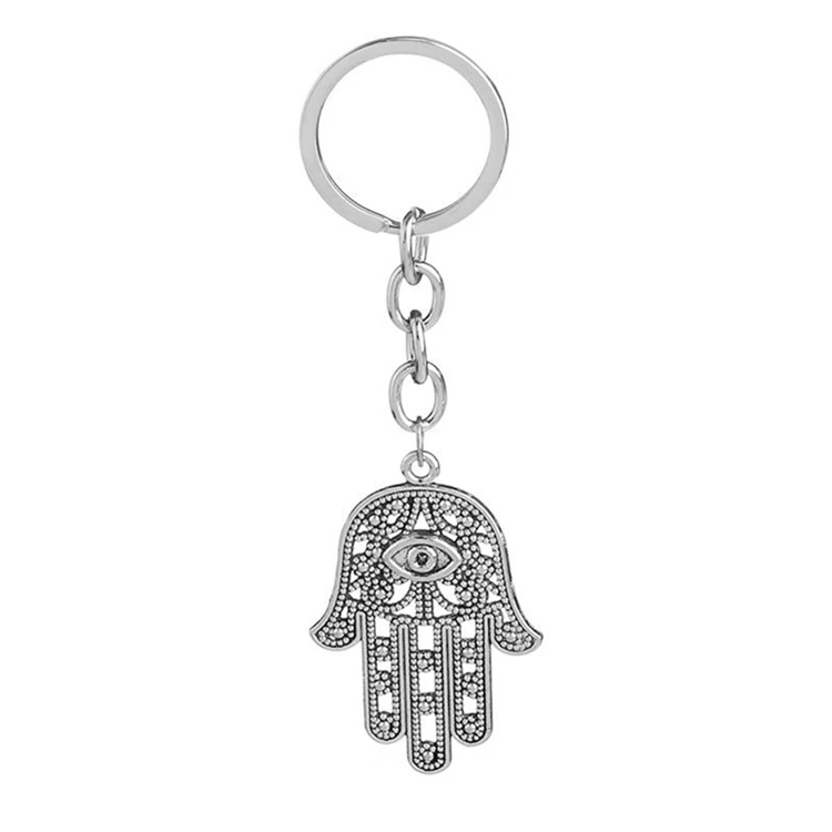  Лидер продаж розничная продажа модный брелок для ключей с покрытием сглаза Hamsa