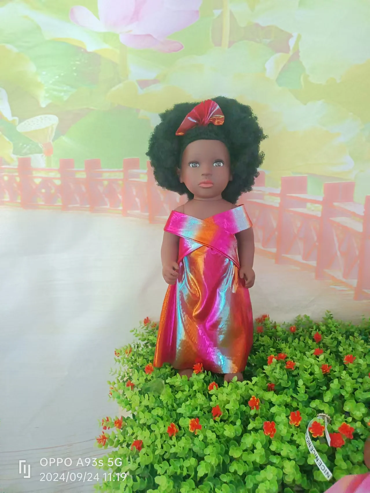 Newest outfits afro dolls black afro dolls 18-inch 45cm African Girl Baby Black Vinyl  Simulation Doll
