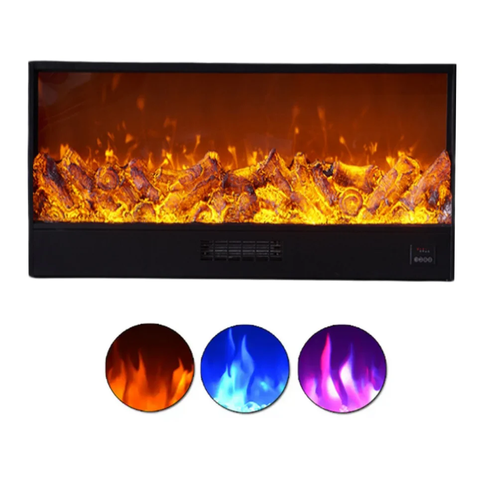 70cm 80cm 120cm 150cm Decor Heating Electric Fireplace for Sale Flame Wall Mounted Recessed Modern CE UV Printing English 1500W