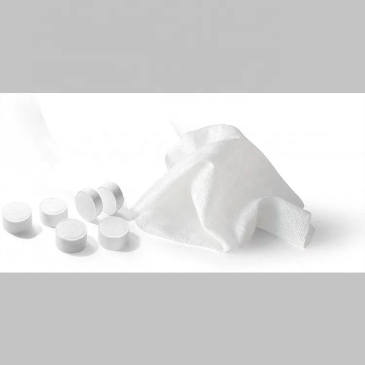 100% Viscose Magic Compressed Towel tablet pack for trip