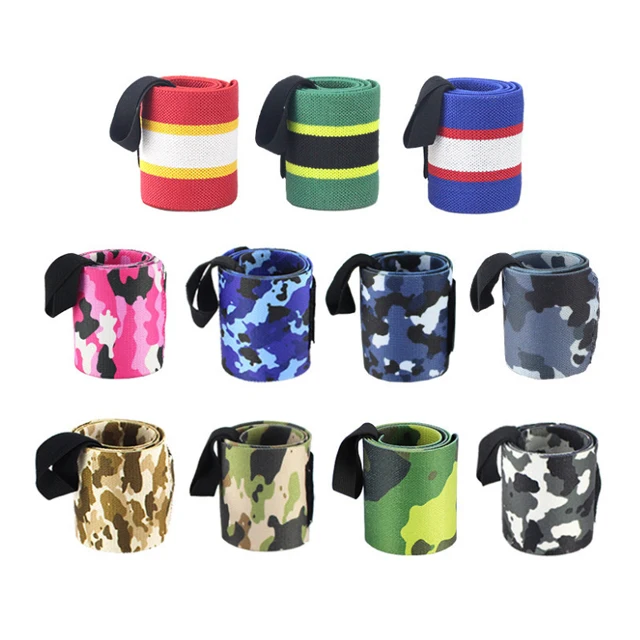 Custom logo nylon weight lifting barbell strength training gym wrist wraps for bodybuilding