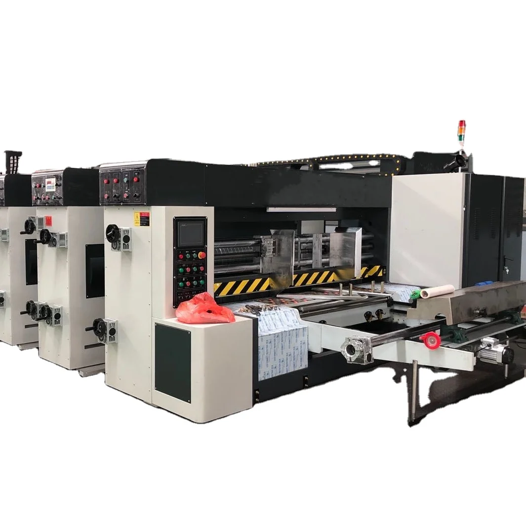 Full automatic corrugated carton box flexo printer slotter die cutter machine