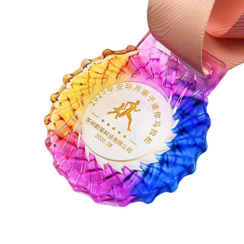 Гарантия качества красочные сувениры на заказ медаль цветные глазурные медальоны стеклянные хрустальные спортивные медали