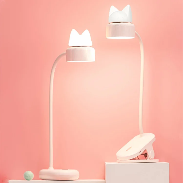 Bedroom Pink Led Desk Lamp USB Charging Rechargeable Table Lamp for Reading